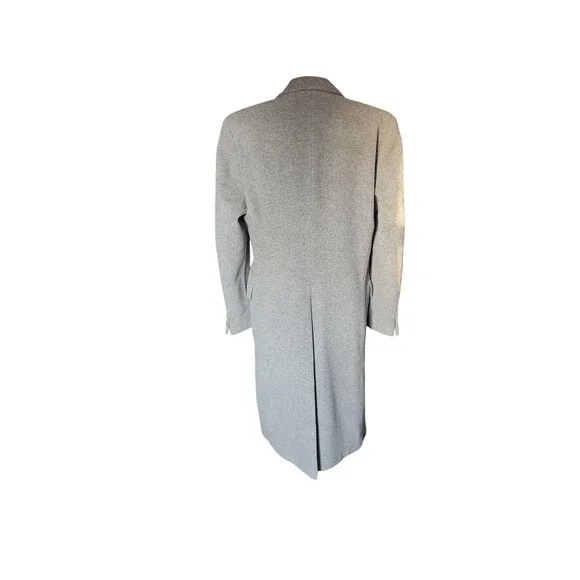 Vintage Jaques Francois Cashmere Blend Knee Length Coat Mens 37R Gray Business